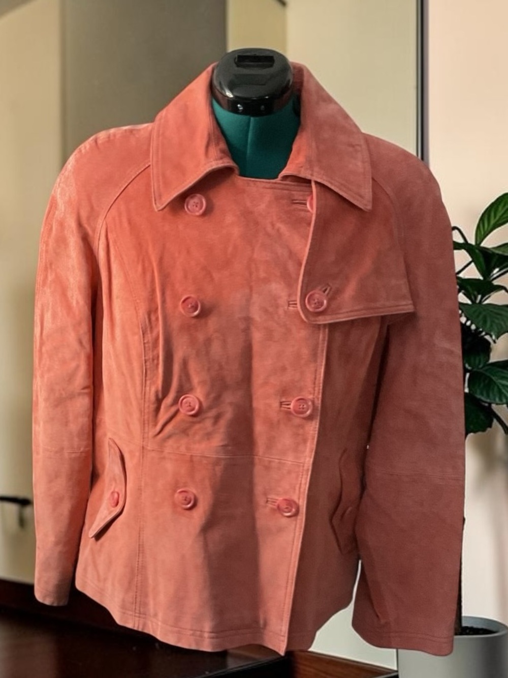 Terry Lewis Classic Luxuries Coral Suede Jacket P:24” L:37”